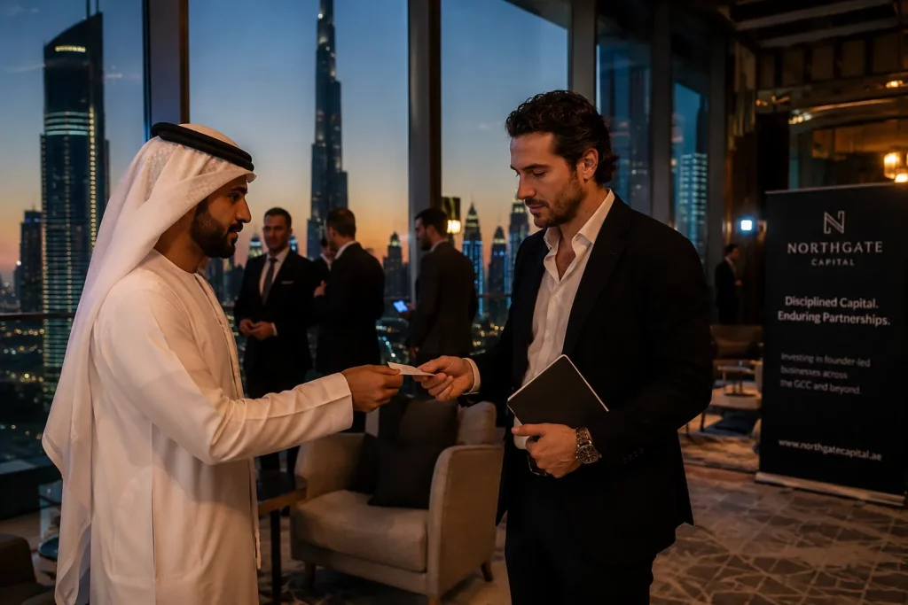 startup branding in dubai- in a networking event